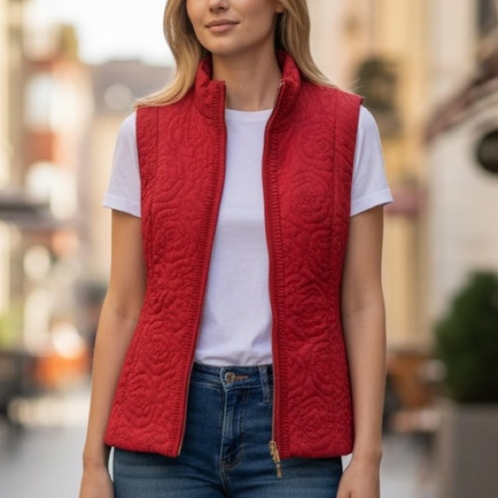 ⭐️Charter Club Red Quilted Vest